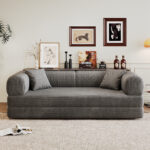 78.8" Compression Sofa,Convertible Floor Sofa Bed-with Pillow Back Support Armrest,Comfy Futon Couch Sleeper Bed,Loveseats Boneless Modular Sectional Sofa,Corduroy fabric,for Living Room,Bedroom - Image 22
