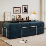 78.8" Compression Sofa,Convertible Floor Sofa Bed-with Pillow Back Support Armrest,Comfy Futon Couch Sleeper Bed,Loveseats Boneless Modular Sectional Sofa,Corduroy fabric,for Living Room,Bedroom - Image 25