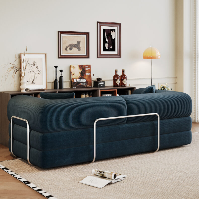 78.8" Compression Sofa,Convertible Floor Sofa Bed-with Pillow Back Support Armrest,Comfy Futon Couch Sleeper Bed,Loveseats Boneless Modular Sectional Sofa,Corduroy fabric,for Living Room,Bedroom - Image 25