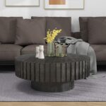 Modern minimalist circular coffee table 31.4'' with natural wood texture, stable and durable, enhancing spatial aesthetics suitable for living rooms, study rooms and offices - Image 10