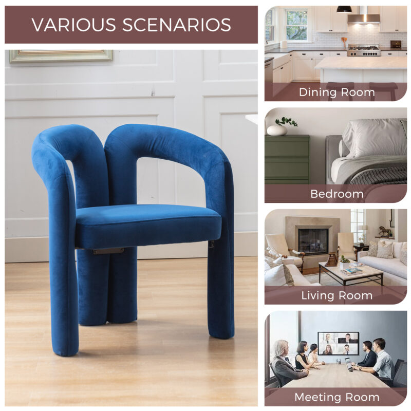 Contemporary Designed Velvet Fabric Upholstered Accent/Dining Chair /Barrel Side Chairs Kitchen Armchair for Living Room set of 2 - Image 11
