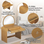 39" Makeup Vanity Table with Mirror Touch Screen Lighted Mirror, Dressing Table with Drawer for Bedroom - Image 17
