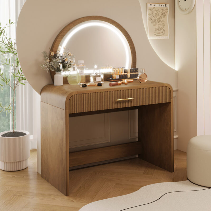 39" Makeup Vanity Table with Mirror Touch Screen Lighted Mirror, Dressing Table with Drawer for Bedroom - Image 13