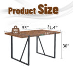 Rustic Industrial Rectangular Wood Dining Table For 4-6 Person, With 1.5" Thick Engineered Wood color Tabletop and Black Metal Legs,Desk For Kitchen Dining Living Room - Image 12
