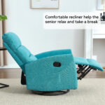 Manual Recliner Chair with Rocker and Swivel in Fabric for Living Room - Image 14