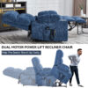 Grey Dual Motor Infinite Position Up to 350 LBS Chenille Power Lift Recliner Chair, Heavy Duty Motion Mechanism with 8-Point Vibration Massage and Lumbar Heating, Dual Cup Holders - Image 17