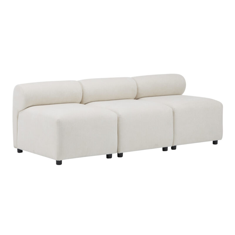Evelyn 78 in.Armless 3-Piece 3 Seater Modular Couch Sectional Chenille Sofa for Living Rooms,Bedrooms,Apartment Office - Image 3