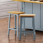 K&K Solid Wood Bar Stools (Not Cheap Iron), 25.6" Tall Set of 2 Bar Chairs, Kitchen Counter Stools with Footrests, Farmhouse Stools for Dining Room, Kitchen, Counter - Image 2