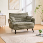 Modern style two-seater sofa with ultra-comfortable armrests, armrest pillows, and storage pockets, deep-seated two-seater sofa, comfortable modern sofa for bedroom, small spaces, apartments, and offi - Image 11