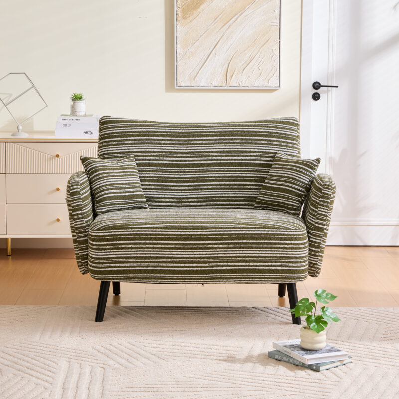 Modern style two-seater sofa with ultra-comfortable armrests, armrest pillows, and storage pockets, deep-seated two-seater sofa, comfortable modern sofa for bedroom, small spaces, apartments, and offi - Image 12