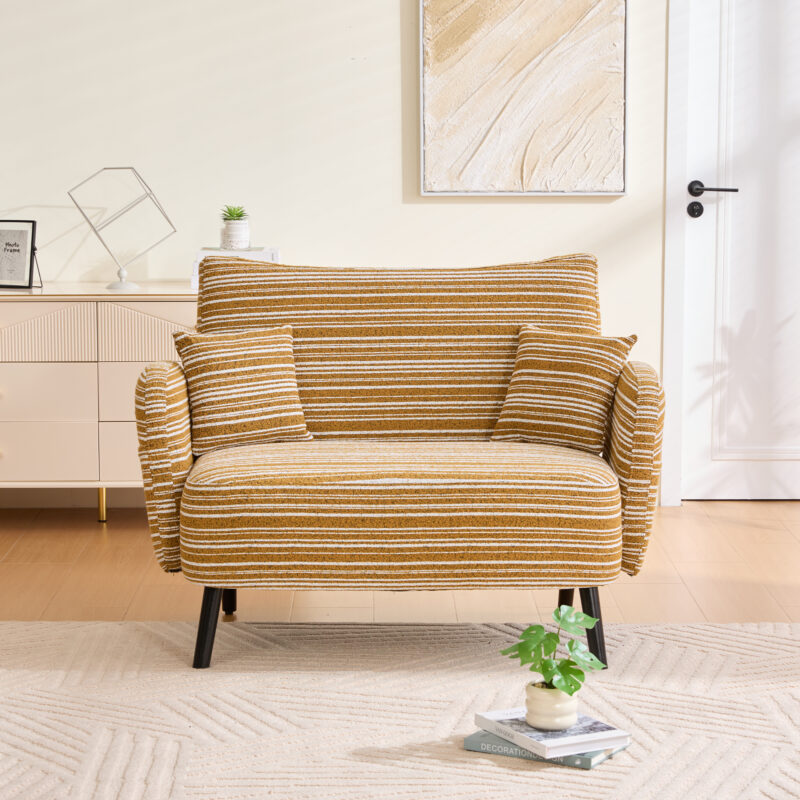 Modern style two-seater sofa with ultra-comfortable armrests, armrest pillows, and storage pockets, deep-seated two-seater sofa, comfortable modern sofa for bedroom, small spaces, apartments, and offi - Image 10