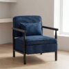 Storage Chair,Mid Century Modern Accent Chair with Wood Frame, Upholstered Living Room Chairs with Waist Cushion, Reading Armchair for Bedroom Sunroom