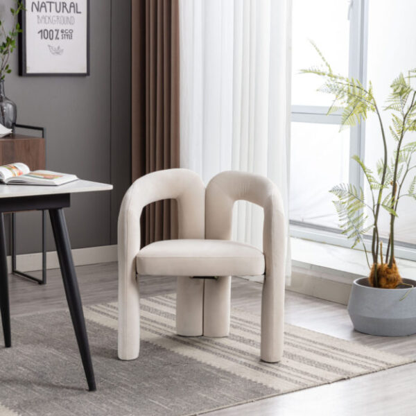 Contemporary Designed Velvet Fabric Upholstered Accent/Dining Chair /Barrel Side Chairs Kitchen Armchair for Living Room set of 2