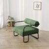27"L Living room iron sofa chair, lazy individual chair, balcony leisure chair,Modern, Small Space, Easy Assembly(