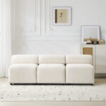 Evelyn 78 in.Armless 3-Piece 3 Seater Modular Couch Sectional Chenille Sofa for Living Rooms,Bedrooms,Apartment Office