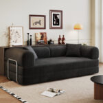 78.8" Compression Sofa,Convertible Floor Sofa Bed-with Pillow Back Support Armrest,Comfy Futon Couch Sleeper Bed,Loveseats Boneless Modular Sectional Sofa,Corduroy fabric,for Living Room,Bedroom