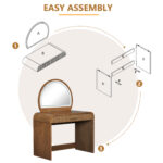 39" Makeup Vanity Table with Mirror Touch Screen Lighted Mirror, Dressing Table with Drawer for Bedroom - Image 11