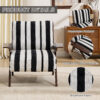 Modern armchair Widened armrests on both sides Solid wood legs Comfortable to sit on, casual reading chair, living room, bedroom, office Black and white stripes(One Pack) - Image 7
