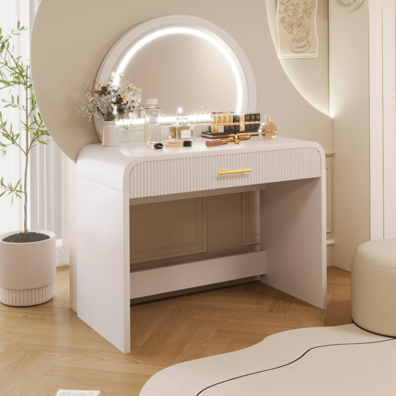 39" Makeup Vanity Table with Mirror Touch Screen Lighted Mirror, Dressing Table with Drawer for Bedroom - Image 33