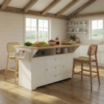 Large Kitchen Island with 2 Drop Leaf,Rolling Kitchen Cart on 5 Wheels with Power Outlet,Folding Storage Dining Table with Spice & Towel Rack , 3 Drawers, for Kitchen, Dining Room,White - Image 2