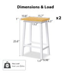 K&K Solid Wood Bar Stools (Not Cheap Iron), 25.6" Tall Set of 2 Bar Chairs, Kitchen Counter Stools with Footrests, Farmhouse Stools for Dining Room, Kitchen, Counter - Image 7