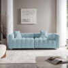 87.4'' Premium Velvet Sofa 3-Seater Loveseat, Modern Bubble Upholstered Couch with Metal Base Legs and 2 Pillows for Living Room, Bedroom - Image 3