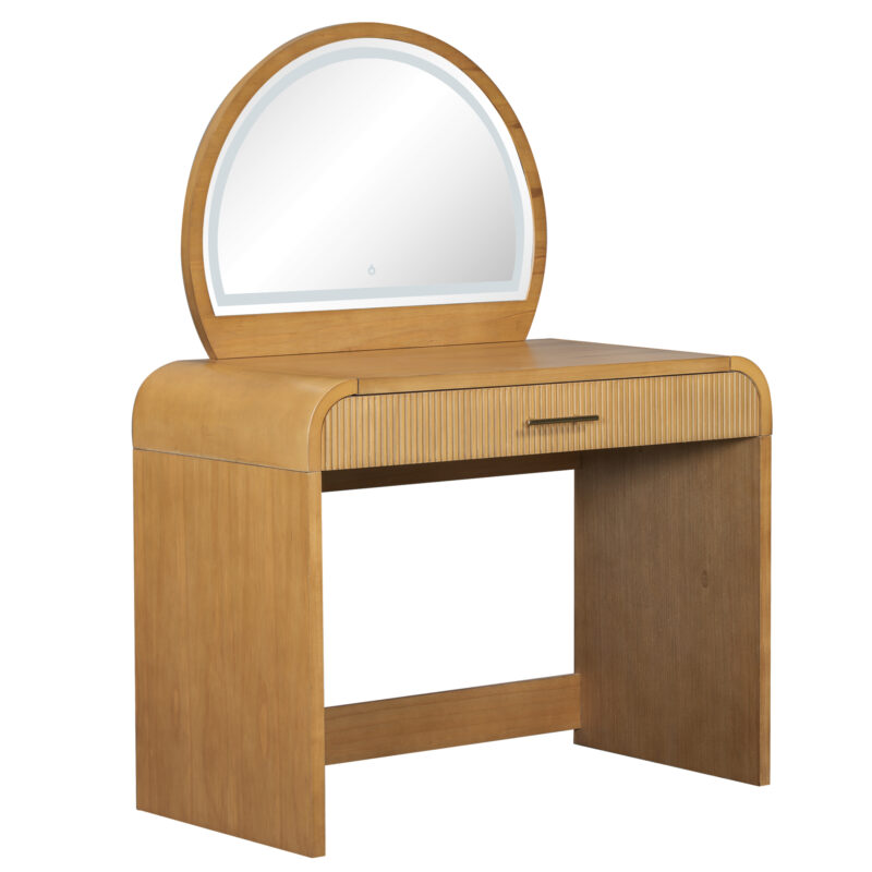 39" Makeup Vanity Table with Mirror Touch Screen Lighted Mirror, Dressing Table with Drawer for Bedroom - Image 20