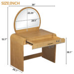 39" Makeup Vanity Table with Mirror Touch Screen Lighted Mirror, Dressing Table with Drawer for Bedroom - Image 21
