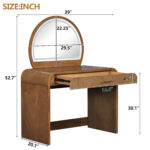 39" Makeup Vanity Table with Mirror Touch Screen Lighted Mirror, Dressing Table with Drawer for Bedroom - Image 10