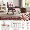 Modern armchair Widened armrests on both sides Solid wood legs Comfortable to sit on, casual reading chair, living room, bedroom, office Black and white stripes(One Pack) - Image 8