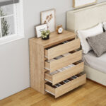 4 Drawer Dresser,Modern Storage Chest of Drawers,31.5In Black Dresser for Closet with Handle-Free Design, Closet Chests Organizer for Bedroom, Living Room - Image 9