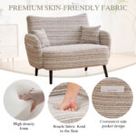 Modern style two-seater sofa with ultra-comfortable armrests, armrest pillows, and storage pockets, deep-seated two-seater sofa, comfortable modern sofa for bedroom, small spaces, apartments, and offi - Image 7