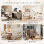 Modern style two-seater sofa with ultra-comfortable armrests, armrest pillows, and storage pockets, deep-seated two-seater sofa, comfortable modern sofa for bedroom, small spaces, apartments, and offi - Image 3