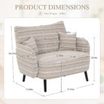 Modern style two-seater sofa with ultra-comfortable armrests, armrest pillows, and storage pockets, deep-seated two-seater sofa, comfortable modern sofa for bedroom, small spaces, apartments, and offi - Image 4