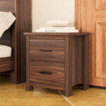 4PCS Bedroom Sets, Wooden Queen Size Bed Frame with Storage Headboard and Charging Station, 2 Nightstands with 2 Drawers, 1 Dresser with 5 Drawers, Walnut(old SKU HL000102AAD) - Image 6