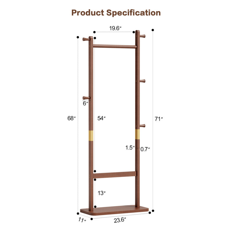 Coat Racks solid wood hanger 23.6* 11*71in Solid environmental protection easy to assemble beautiful can be placed in the bedroom/entrance/living room - Image 4