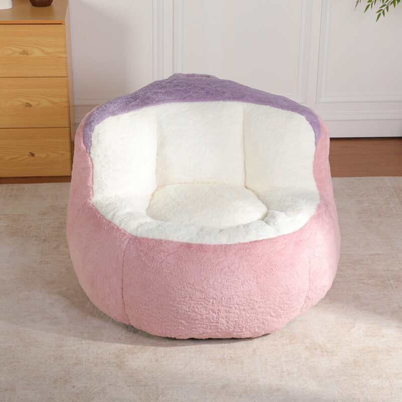Oversized Bean Bag Chairs,Multicolor Faux Fur Couch Filled with Shredded Sponge,Large Lounger Sofa For Living Room,No Assembly Required - Image 4
