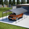 12X20 FT Metal Carport, Outdoor Car Shelter All Weather, Heavy Duty Outdoor Galvanized Car Shelter for Car Boat Truck and SUVs Black - Image 18