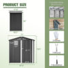 Metal Outdoor Storage Shed 6FT x 4FT, Steel Utility Tool Shed Storage House , Metal Sheds Outdoor Storage for Backyard Garden Patio Lawn (6' x 4'),Gray - Image 6