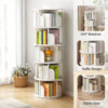 5 Tier Rotating Bookshelf, 360° Display Round Spinning Bookshelf, Space-Saving, Small Space Rotating Bookshelf Tower for Bedroom, Living Room, Home, Office, Wood Color - Image 15