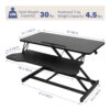 32 Inch Desk Converter, Height Adjustable Sit to Stand Riser, Dual Monitor and Laptop Workstation with Wide Keyboard Tray - Image 3
