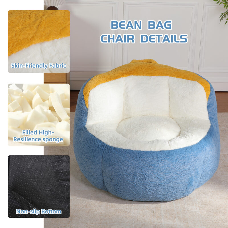 Oversized Bean Bag Chairs,Multicolor Faux Fur Couch Filled with Shredded Sponge,Large Lounger Sofa For Living Room,No Assembly Required - Image 11