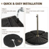 Heavy-Duty Fan-Style Cantilever Umbrella Base, 4-Panel Refillable with Water/Sand (220 lbs), Weatherproof HDPE with Metal Lock Hooks, Stackable & Portable, Black – for Backyard, Lawn, Pool - Image 7