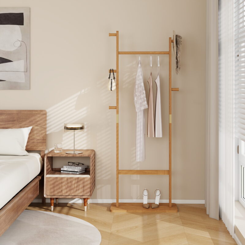 Coat Racks solid wood hanger 23.6* 11*71in Solid environmental protection easy to assemble beautiful can be placed in the bedroom/entrance/living room - Image 6