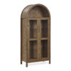 A high arched storage cabinet with a lamp, a modern retro-style wooden storage cabinet with adjustable glass partitions, suitable for use as a multi-functional cabinet in kitchens-Black - Image 9