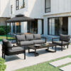 U_Style Multi-Person Outdoor Steel Sofa Set with Coffee Table, Waterproof & Anti-Rust Patio Seating, UV-Resistant Cushions for Garden, Lawn & Backyard - Image 7