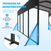 13x20 FT Metal Carport,Garage with Upgraded Triangle Reinforced Frame&4 Poles,Galvanized Steel Hardtop Roof,Heavy-Duty All-Weather Shelter for Car,Truck,Boat,Outdoor Storage - Image 3