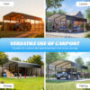 13x20 FT Metal Carport,Garage with Upgraded Triangle Reinforced Frame&4 Poles,Galvanized Steel Hardtop Roof,Heavy-Duty All-Weather Shelter for Car,Truck,Boat,Outdoor Storage - Image 8