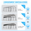 13x20 FT Metal Carport,Garage with Upgraded Triangle Reinforced Frame&4 Poles,Galvanized Steel Hardtop Roof,Heavy-Duty All-Weather Shelter for Car,Truck,Boat,Outdoor Storage - Image 7