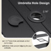 Outdoor Dining Table for 6, Powder-Coated Steel Slat Top with 2.16" Umbrella Hole, Anti-Slip Pads, E-Coating Frame, All-Weather Black Patio Table for Garden, Poolside, Backyard - Image 6